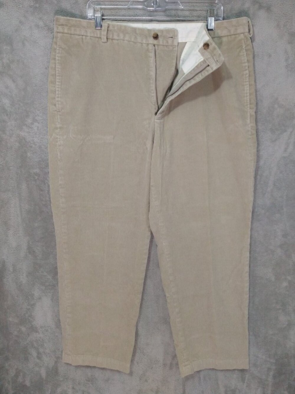 Brooks Brothers Pants Mens 40x30 Beige Corduroy Chino Flat Front Cotton 346
